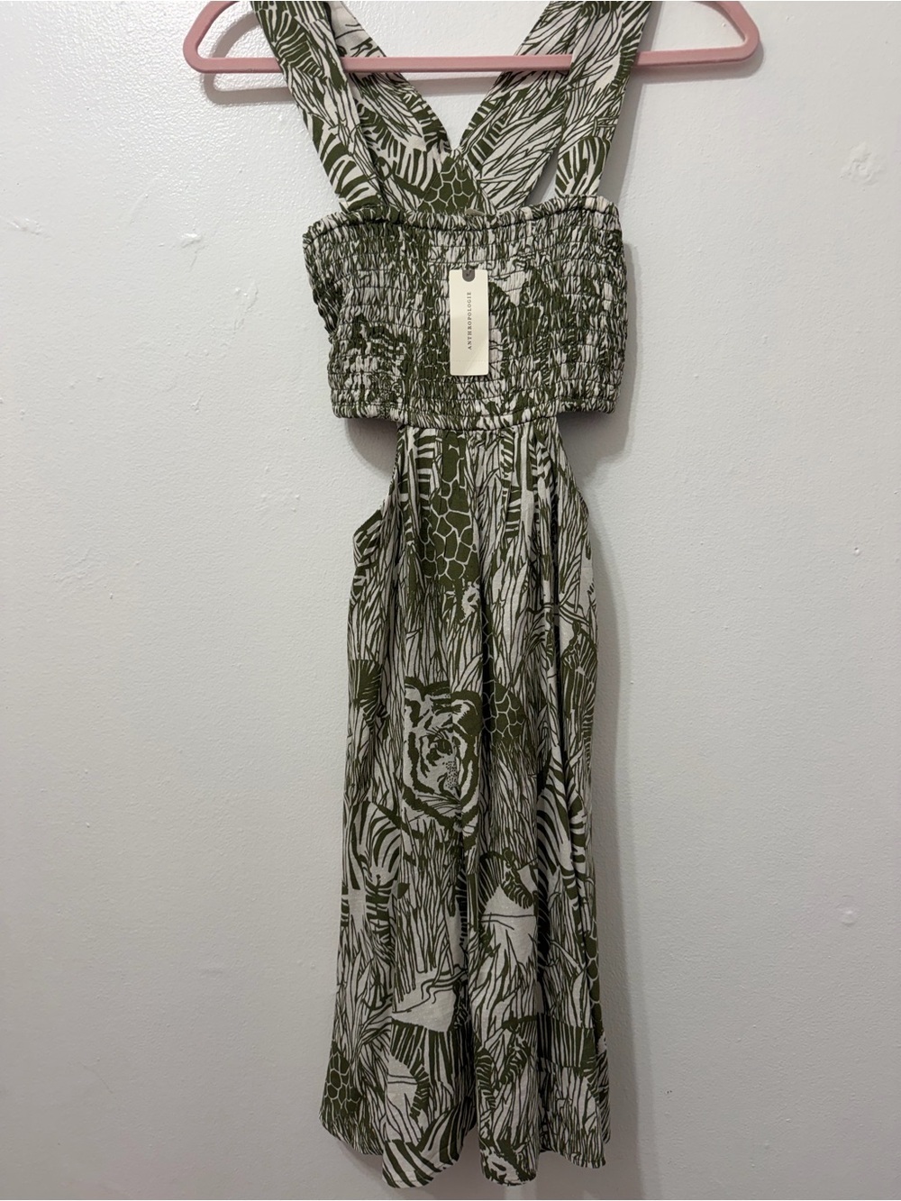 NWT By Anthropologie Square-Neck
Smocked Cut-Out Mini Dress - Picture 3 of 6